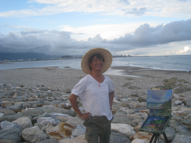 plein air beach at river mouth hualein d